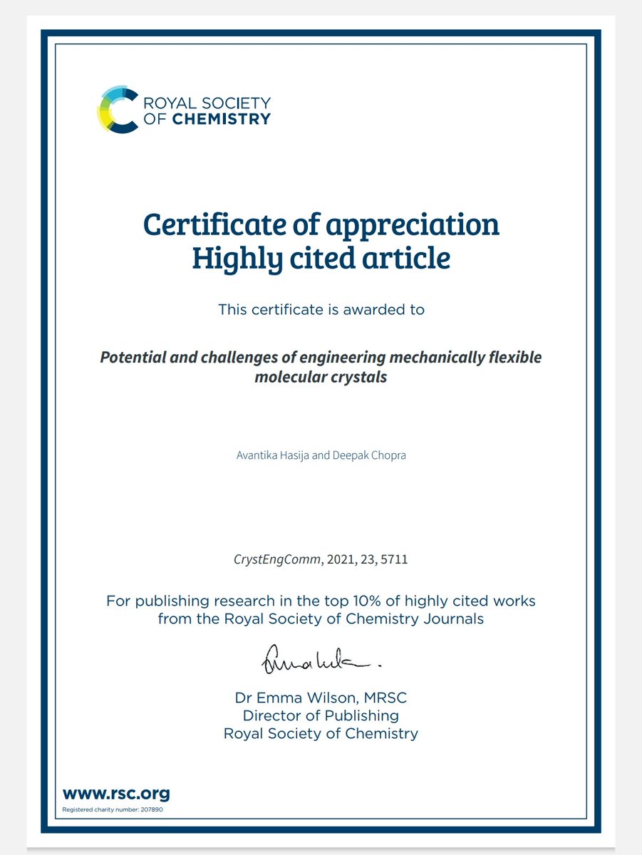 C3Laboratory, <a href="/RoySocChem/">Royal Society of Chemistry</a> and lockdown gave me an opportunity to explore the realm of flexible crystals and prepare a highlight for <a href="/CrystEngComm/">CrystEngComm</a> in 2021.

Happy to see that it is reaching the relevant readers.

Gratitude 🙏🏽

<a href="/chm_iiserb/">Dept of Chemistry, IISER Bhopal</a>