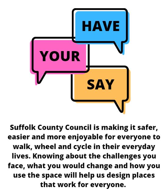 View the public consultation on improvements to walking, wheeling and cycling routes in Capel St Mary / Copdock, Bury St Edmunds, Felixstowe and Ipswich - bit.ly/3PB2uUl