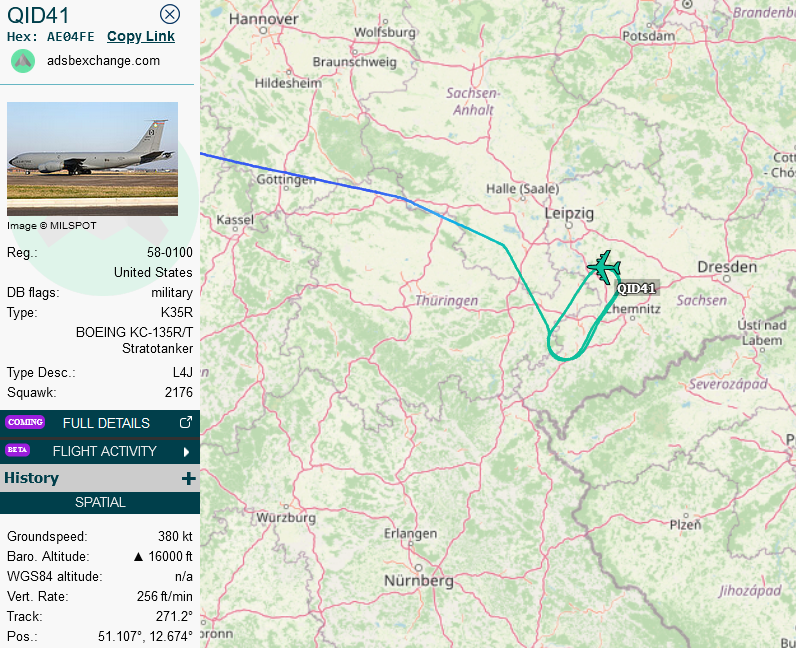 SirListenalot's tweet photo. #KC135 #AE04FE as #QID41 operating in the SAXON anchor for AR with "LN" #F15's. I noted #BOLAR11-12 and #MAD31 so far. 
cc @lufthanzl https://t.co/w7CuCVKTcW