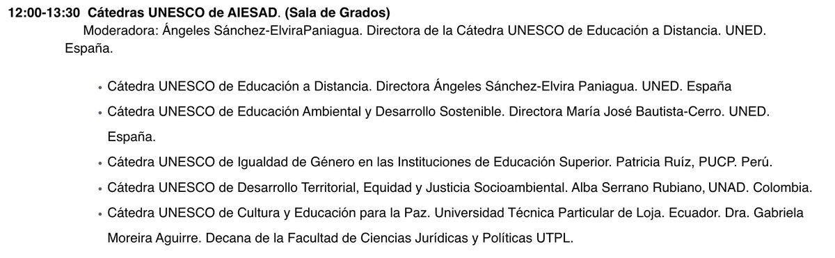 asanchezelvira's tweet photo. #AiesadUNED2023  a las 12.00 Conéctate en streaming a nuestra sesión sobre las #CátedrasUNESCO @aiesad_org 5 Cátedras UNESCO de 5 participan @UNED @UNAD @pucp y @utpl 
Enlace a la conexión por @CanalUNED 
https://t.co/ZgDXXDtMrt https://t.co/Q43AQh8raC