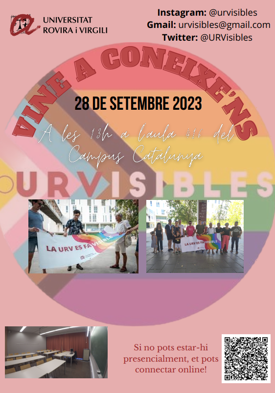Avui ens reunim <a href="/URVisibles/">URVisibles</a> per tenir la primera assemblea del curs 2023-2024. Si vols formar part de l'associació o conèixer'ns, no dubtis a venir o connectar-t'hi:
📆28 de setembre a les 13h
📌Aula 416 (Campus Catalunya)
💻bit.ly/46vVhfh

#LGTBQ #universitat #catalunya