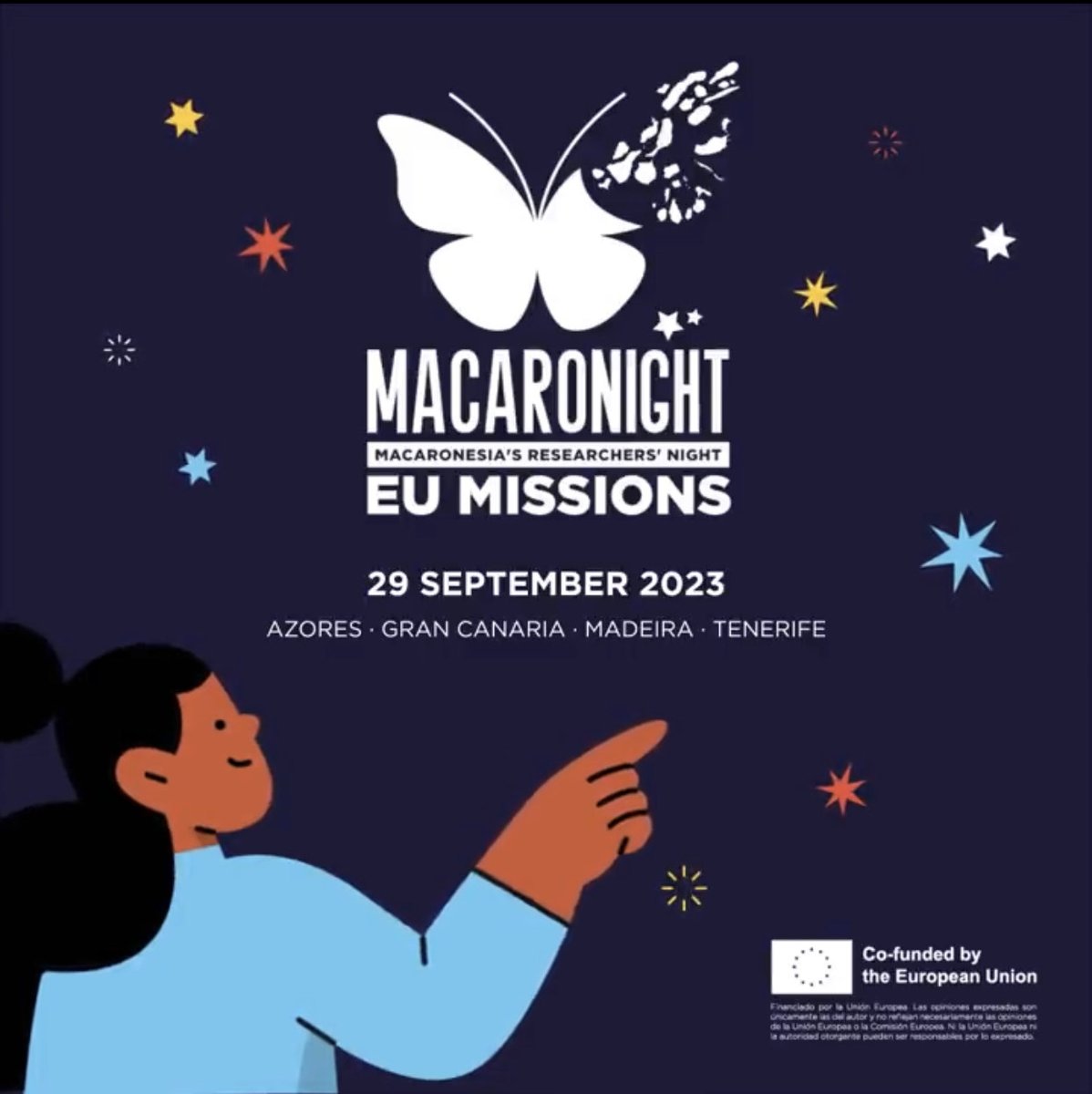 🚀 Join the Macaronight 2023!

🌟 On September 29th, dive into a world of hands-on experiments and more.

🌐 Learn more at macaronight.eu
📍 Locations: Tenerife, Gran Canaria, Azores, Madeira
📅 Date: September 29th

#MacaronightEU #EUMissions #ERN23