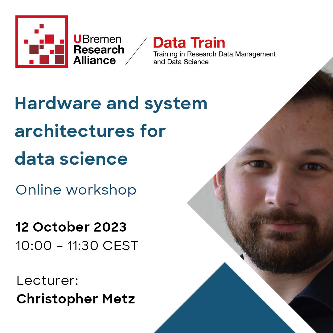 U Bremen Research Alliance (@ubra_hb) on Twitter photo There are still places available for the #DataTrain online workshop by C.Metz <a href="/DSC_unibremen/">Data Science Center (@dsc_bremen@wisskomm.social)</a>. You will find the right hardware for machine learning algorithms and understand the pros/cons of different system architectures. Register now ➡️bit.ly/3EVt9q1 There are still places available for the #DataTrain online workshop by C.Metz <a href="/DSC_unibremen/">Data Science Center (@dsc_bremen@wisskomm.social)</a>. You will find the right hardware for machine learning algorithms and understand the pros/cons of different system architectures. Register now ➡️bit.ly/3EVt9q1