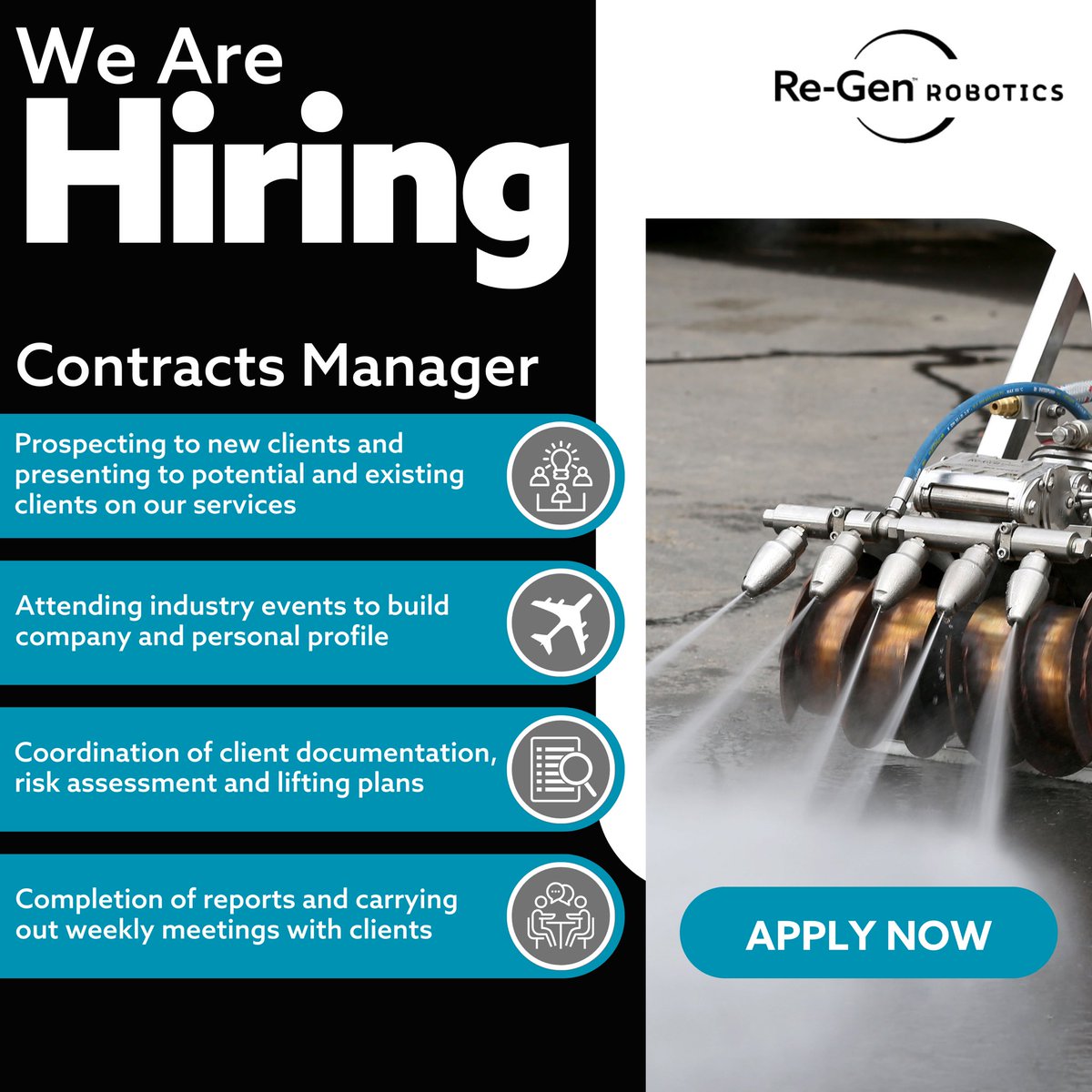 We are hiring🦺📑
 
We have an excellent opportunity for an experienced Contracts Manager to join our growing team.

For more information and to apply please visit our indeed page:
uk.indeed.com/m/viewjob?jk=2…

#regenrobotics #regenwaste #robotics #tankcleaning #contracts #newryjobs