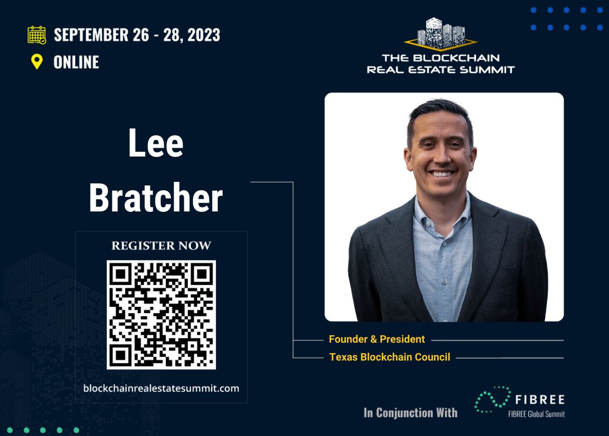 BlockchainRealE's tweet photo. Looking forward to @lee_bratcher President of @TXblockchain_ today talk about why #blockchain and #Bitcoin‍ is bigger in #Texas! 
Join us ONLINE Today - Thursday Sept. 28, 2023! Register now to get all the panels and free replay: https://t.co/r13gFSZiFf

#energy #oilandgas   #regulation #Entrepreneurship #RealEstate #freedom