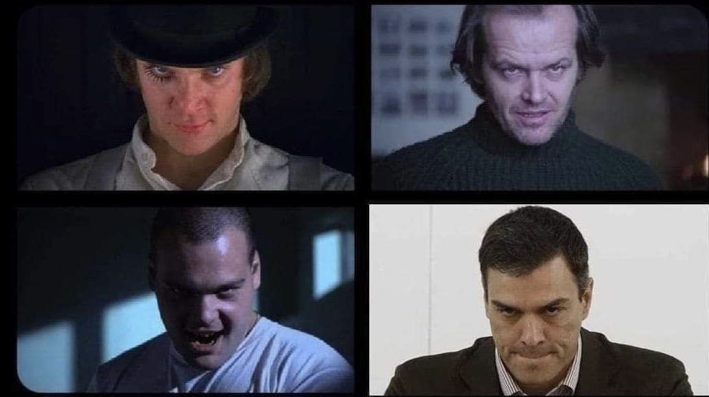 jaramosval's tweet photo. “La mirada de Kubrick” Es una de las técnicas de dirección más reconocible del director, un método de composición de tomas donde un personaje mira a la cámara con una inclinación hacia delante para transmitir al público que el personaje en cuestión está en la cima de su trastorno https://t.co/mxoFkjH9qq