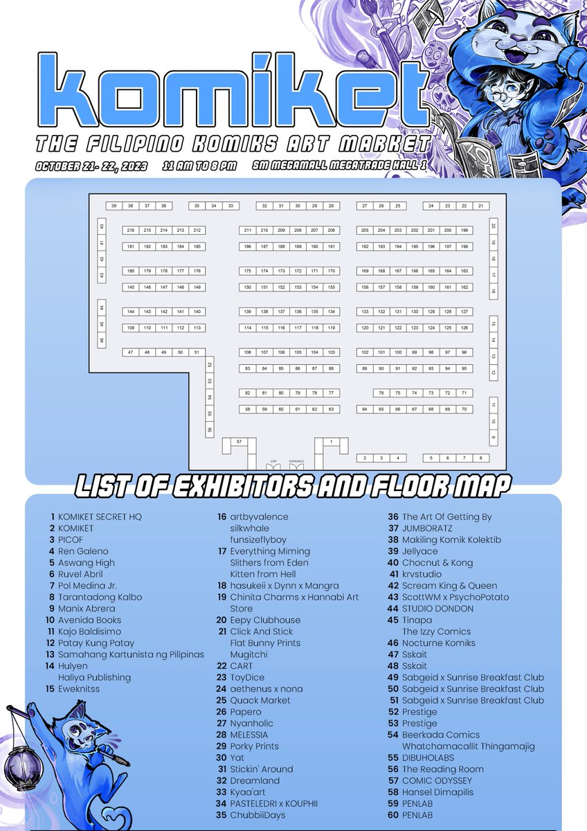 KomiketPH's tweet photo. Let creativity rule the world and #SupportLocalCreators at #KOMIKET2023!

Join us at SM Megamall, Megatrade Hall 1 on October 21-22 and meet over 400 local Filipino creators and creatives. Shop komiks, prints, stickers, crafts, and more from 11AM to 8PM!

Entrance is 100php. https://t.co/AKtc5Vpg01