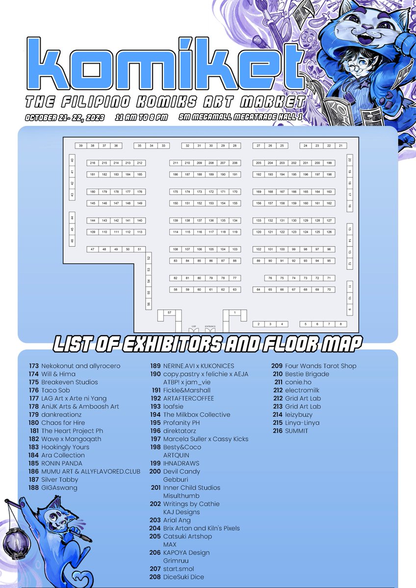 KomiketPH's tweet photo. Let creativity rule the world and #SupportLocalCreators at #KOMIKET2023!

Join us at SM Megamall, Megatrade Hall 1 on October 21-22 and meet over 400 local Filipino creators and creatives. Shop komiks, prints, stickers, crafts, and more from 11AM to 8PM!

Entrance is 100php. https://t.co/AKtc5Vpg01