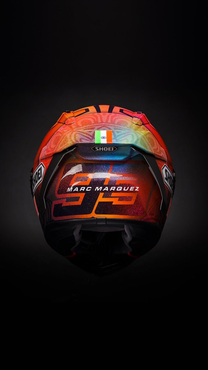 HelmetManiac's tweet photo. Marc Marquez'in geçtiğimiz hafta düşüp kalkarak 9. tamamladığı Hindistan GP'sinde kullandığı kask https://t.co/SCd5mfkldx