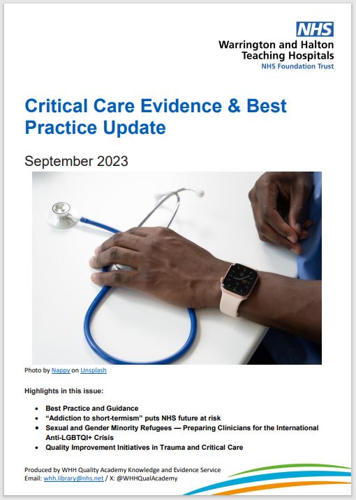WHHQualityAcademy (@whhqualacademy) on Twitter photo Our latest Critical Care Evidence & Best Practice Update - September 2023 - is now available. WHH staff click on https:// bit.ly/45aSc38 to access the Update or email whh.library@nhs.net for a copy to be sent to your Inbox. Our latest Critical Care Evidence & Best Practice Update - September 2023 - is now available. WHH staff click on https:// bit.ly/45aSc38 to access the Update or email whh.library@nhs.net for a copy to be sent to your Inbox.