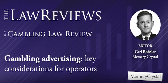 Partner Carl Rohsler discusses legal and ethical challenges associated with #gambling #advertising and key considerations for operators.

Click here to listen: bit.ly/3ZB5O6n

#regulation