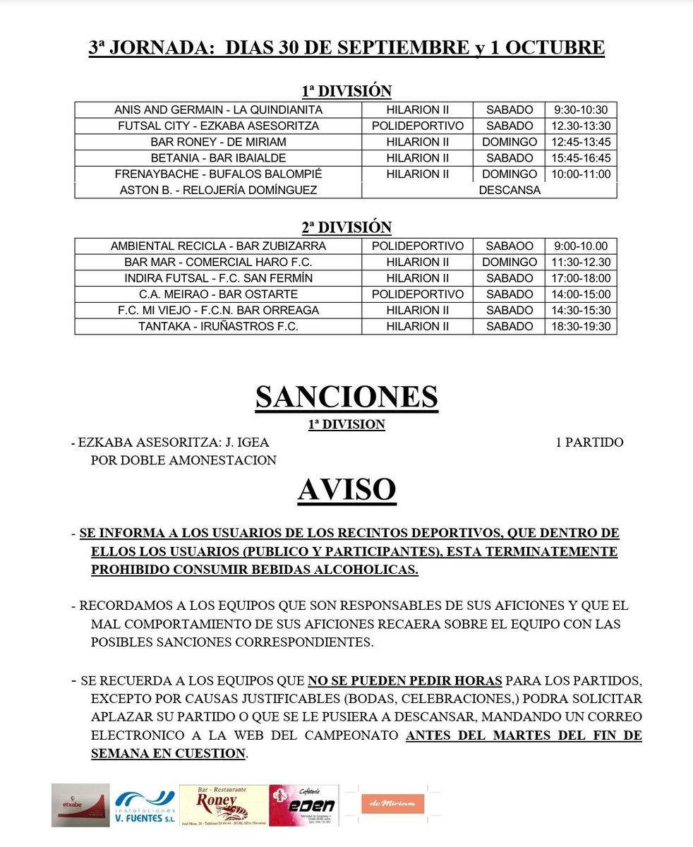 cptoburlada's tweet photo. Horarios 30 y 31 septiembre https://t.co/alErkIRBIb