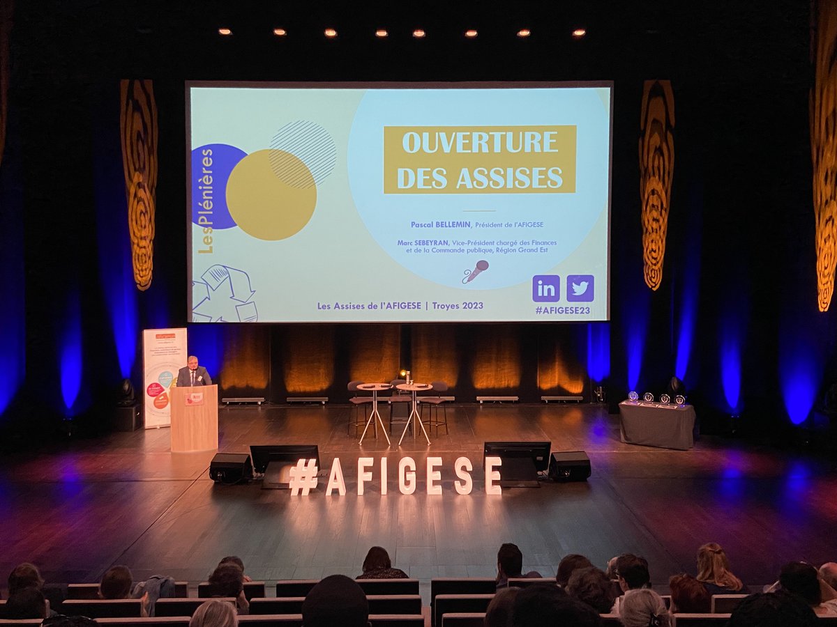 🚀Ouverture officielle des Assises #AFIGESE23 avec Marc Sebeyran et Pascal Bellemin. La Soutenabilité de l'action publique locale : le Vert à moitié plein ? Débattons-en !
#collterr #finances #epp #gestion