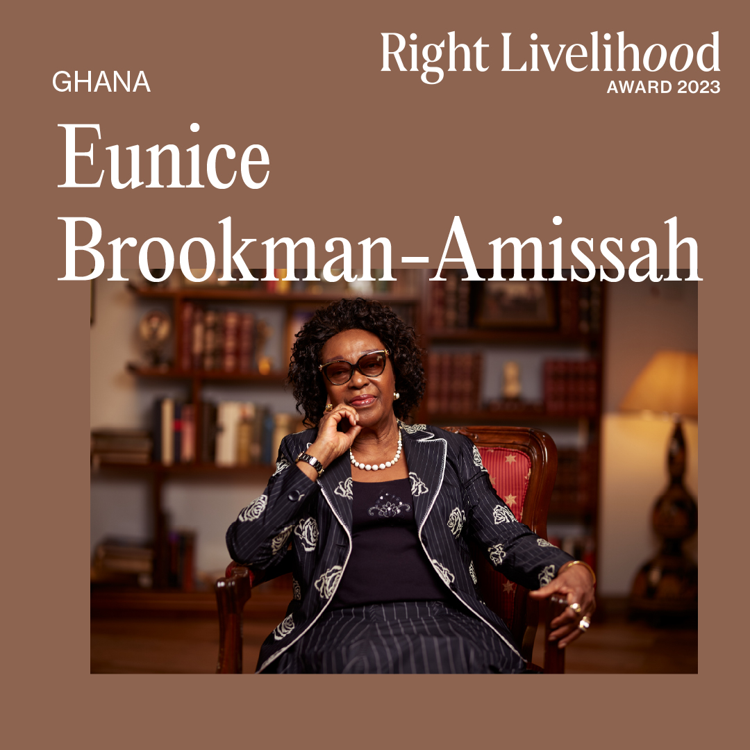 Meet 2023 #RightLivelihood Laureate Eunice Brookman-Amissah!

An advocate for women’s right to reproductive health, she has reshaped abortion laws and improved safe abortion access across Africa.

Dive into her extraordinary journey! ➡️ rightlivelihood.org/2023-announcem…

#SafeAbortionDay