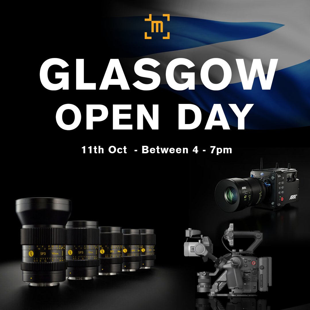 mediadoghire's tweet image. We would like to invite you to Media Dog Glasgows open day at our office on Wednesday 11th October 4:00pm till 19:00pm.

There will be lots there to play with including Alexa 35, a robotic arm, Arri signatures, Cooke SP3, Ronin 4d 

Come down and try them out
#yourshootstartshere