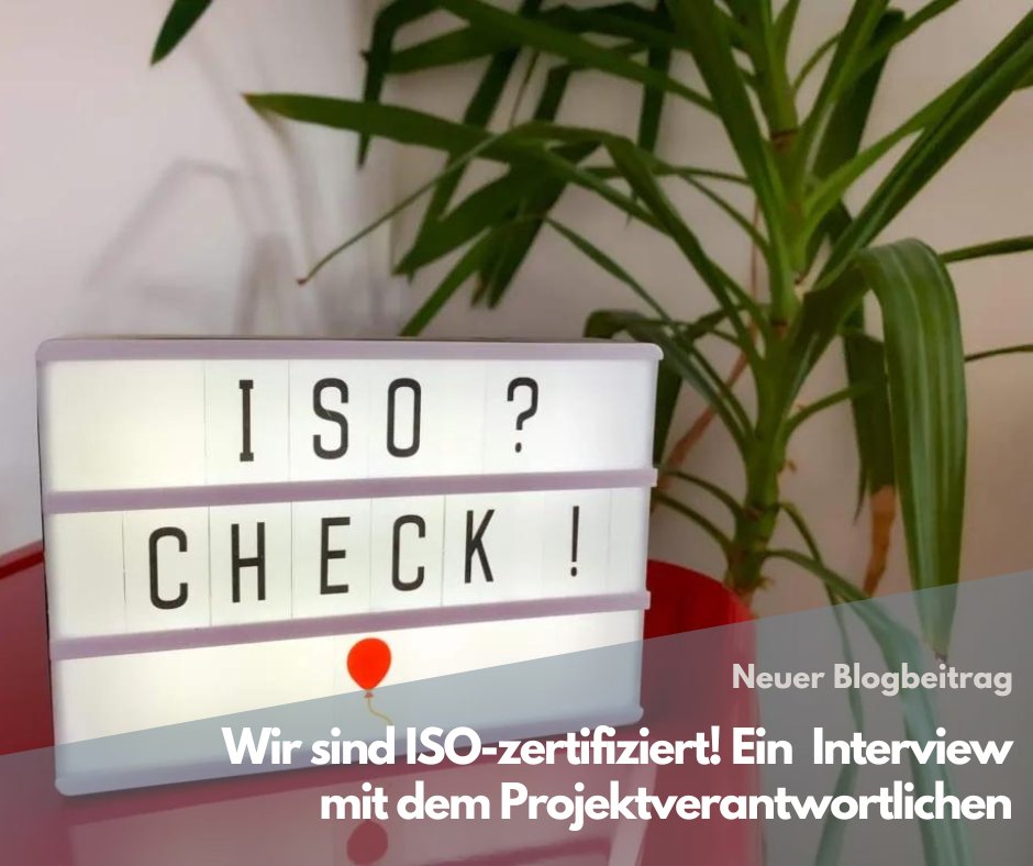 Wir sind offiziell ISO-zertifiziert! ✅

🔎 Im Gespräch mit dem Projektverantwortlichen Stephan Böhme wollen wir die Anforderungen und den Projektablauf noch einmal genauer beleuchten:

🔗 kurzelinks.de/q1nx

#ISO #qualitätsmanagement #zertifizierung #1000graddigital