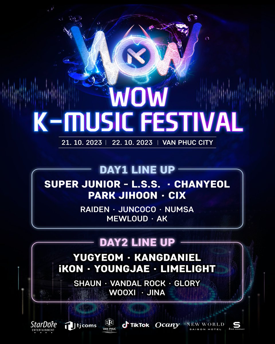 wowkmf_official's tweet photo. [WOW K-MUSIC FESTIVAL]

On October 21st and 22nd,
All the K-POP artists and DJs who will be participating 
in WOW K-MUSIC FESTIVAL have been officially announced!

#WOWFestival #WOWKMusicFestival
#WOWKMF #WKMF #KPop #KEDM #StarDoreEntertainment https://t.co/g8E7rK9yZK