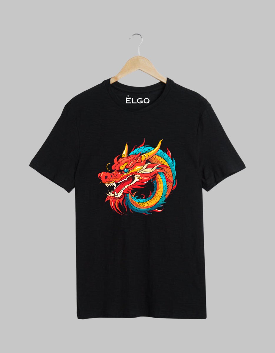 Elgoclothing's tweet image. 🔥 Ignite your style with our Dragon Graphic Black T-Shirt! 🐉 Unleash the beast within and slay the fashion game. Comfortable, bold, and ready to make a statement. Get yours today! #elgo