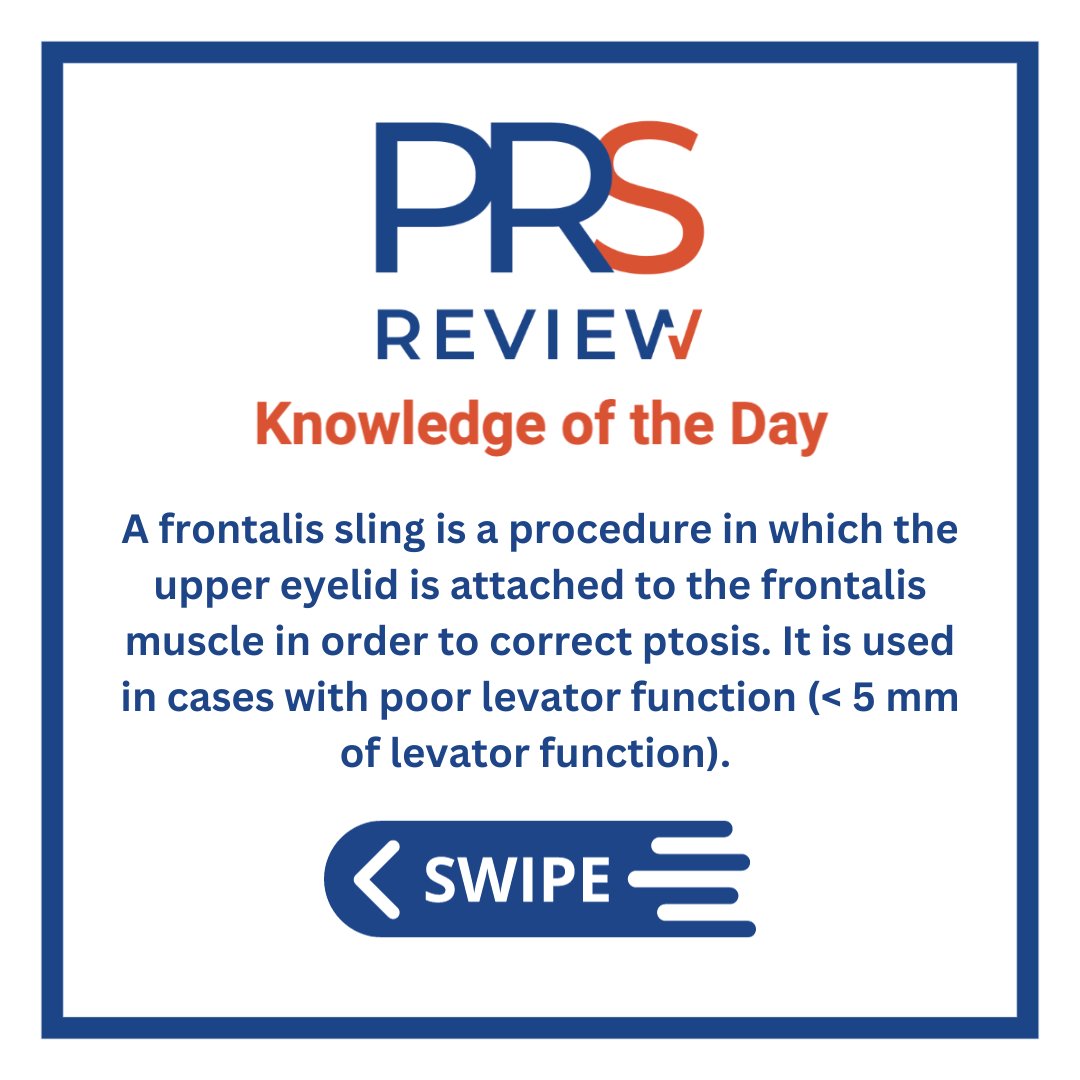 prsreview's tweet photo. Frontalis sling
#prsreview #frontalissling #frontalis #eyelidptosis #blepharoptosis #facialplastics #ophthalmology #oculoplastics #craniofacialsurgery #plasticsurgery #reconstructivesurgery #surgicaleducation #medicaleducation #meded #plasticsurgeon #surgery https://t.co/iyJg5V5Aw1