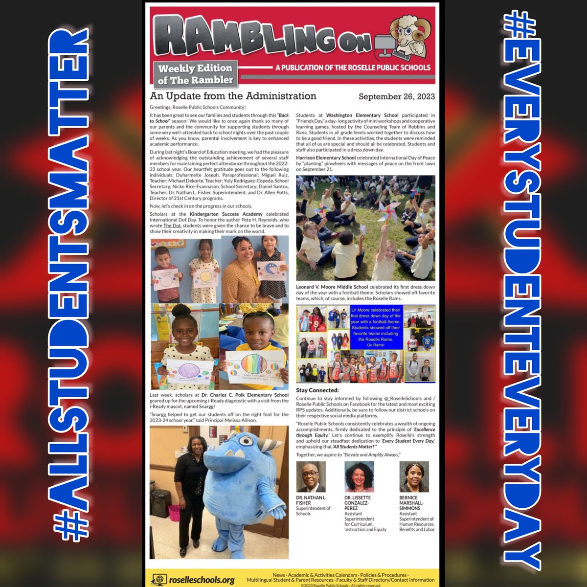 _RoselleSchools's tweet photo. Great things are happening across the district. Enjoy this week's edition of RAMbling On!!! Be sure to catch previous editions on the district website.

#BeInTheKnow 
#Everystudenteveryday
#Allstudentsmatter
#ExcellenceThroughEquity
#ElevateAndAMPLIFY https://t.co/Ewa4pz67mo