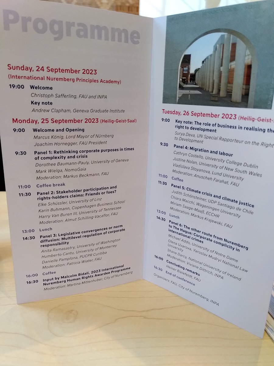 ProfWagner_RHUL's tweet photo. Back from an international conference in Nuremberg on business and human rights organised by #chren @KrajewskiMarkus &amp; team, great to widen my sustainability horizon in that direction and meet some fantastic scholars in this field https://t.co/DqI0DoRYLW