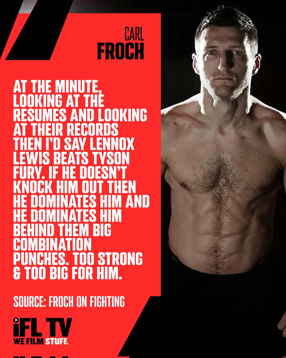 Carl Froch has given his prediction for what would happen if a prime Lennox Lewis fought Tyson Fury 👀

Do you agree? 🤔

#CarlFroch | #TysonFury | #LennoxLewis