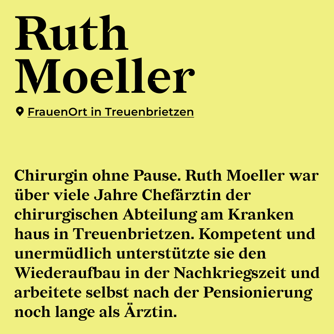 FPR_Brandenburg's tweet photo. #FrauenOrteFreitag: Wir freuen uns sehr, dass die Ärztin und Medizinrätin Dr. Ruth Moeller für eine Straßenbenennung in #treuenbriezen vorgeschlagen wurde! Warum sich das lohnen würde erfahrt ihr hier: https://t.co/tY1A9lcUps https://t.co/3gmFCZZDbM