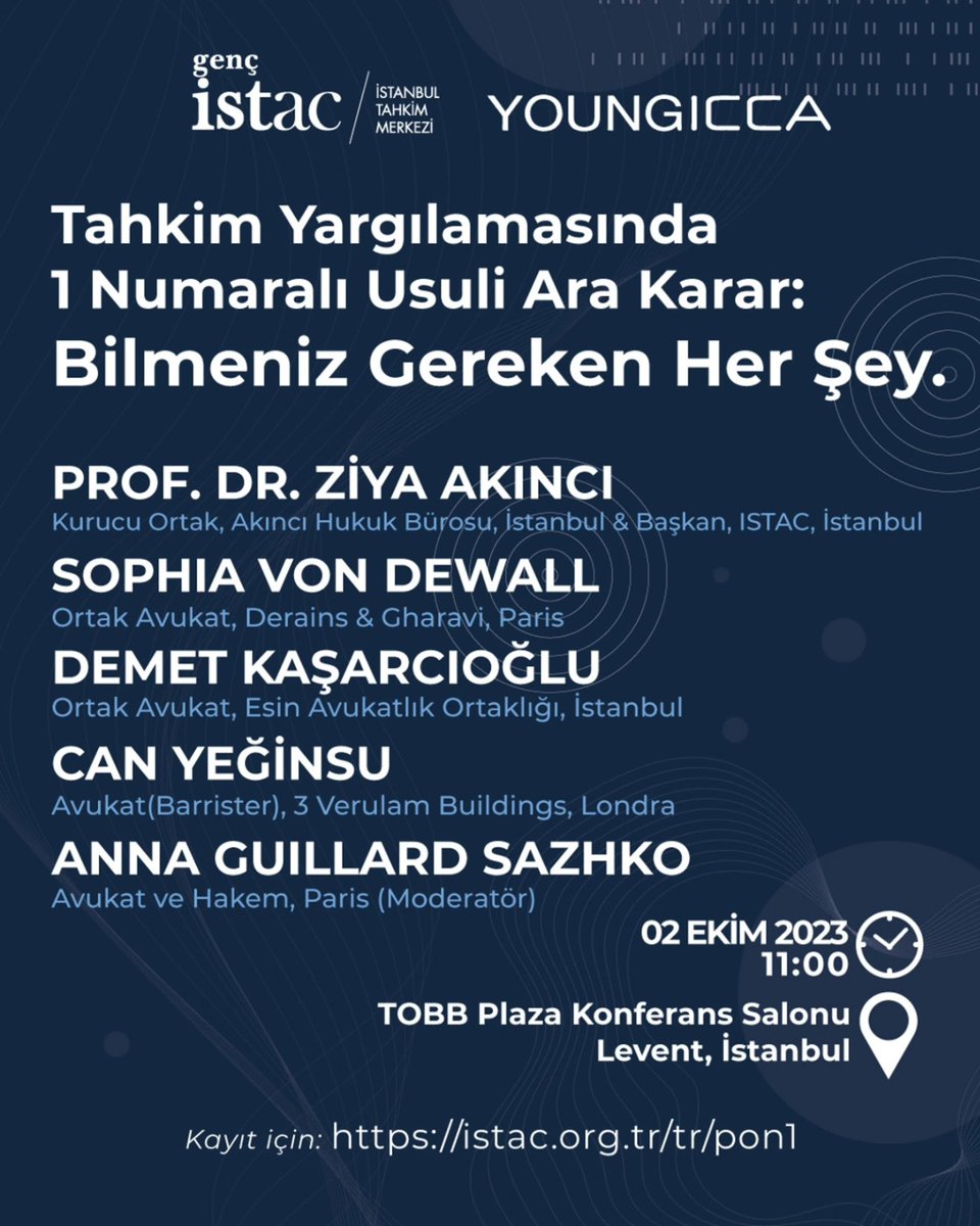 YoungISTAC's tweet photo. Young ISTAC and Young ICCA are organizing a joint event on "Procedural Order No.1: Everything You Need To Know." which will be held on October 2, 2023 at 11.00 (Istanbul time) at TOBB Plaza Conference Hall. We look forward to your valuable participation. https://t.co/DNhbYTqmfv