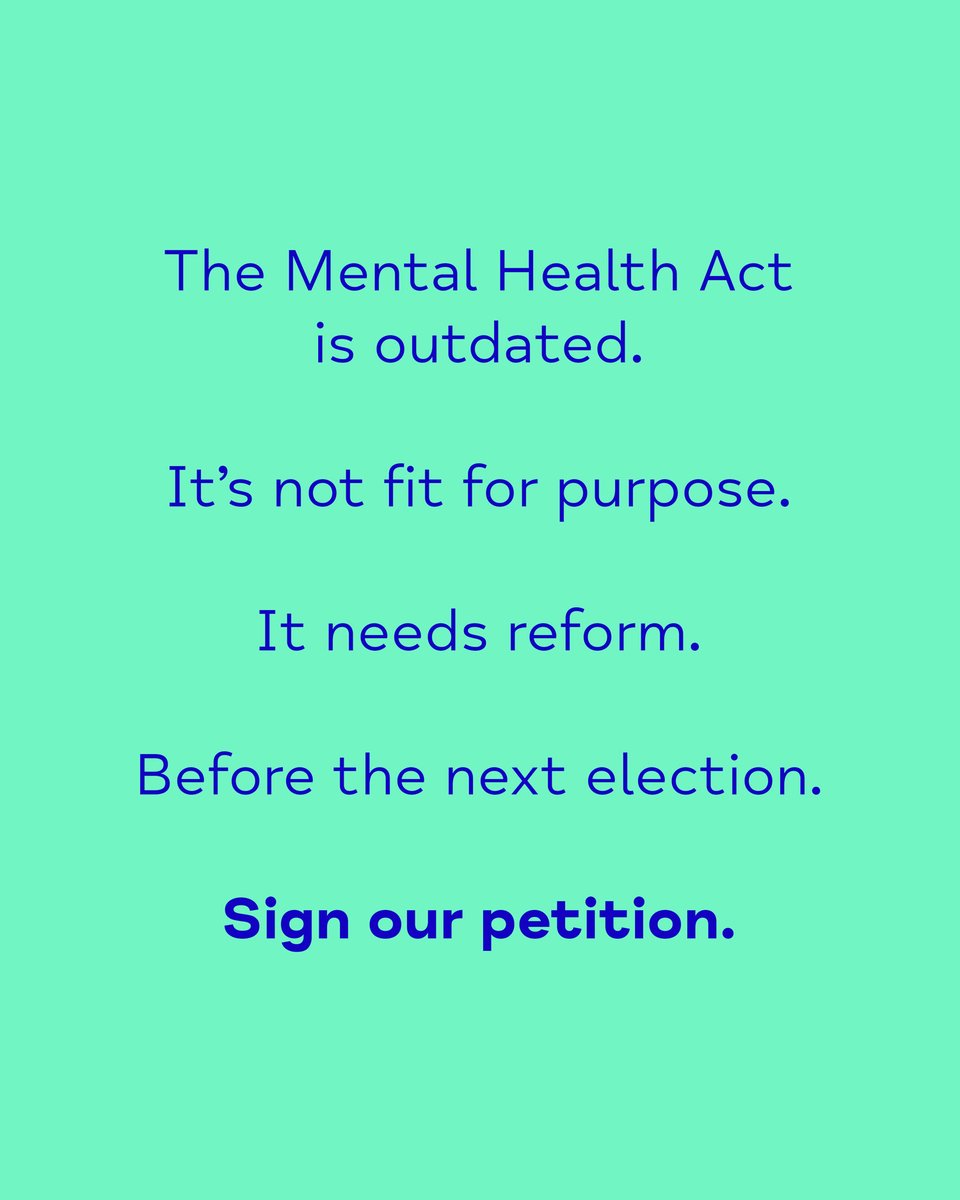 The Mental Health Act is 40 years old this week and we desperately need the UK government to update it. But we can’t do it without you. Today is our day of action. We need you to sign this petition and share it with everyone you know 👇 bit.ly/raisethestanda…