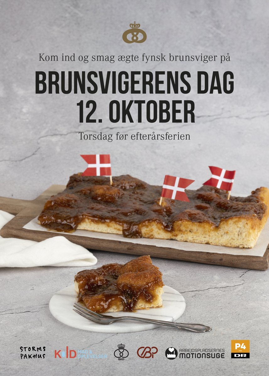 BKDiDanmark's tweet photo. ❌ Har du sat årets (måske) vigtigste kryds i kalenderen?

BRUNSVIGERENS DAG 2023 – TORSDAG DEN 12. OKTOBER

Bestil i god tid hos din lokale bager. Snasket og suveræn. Fra fynsk fænomen til landsdækkende brun farin-bølge.

Vil du starte en brunsviger-twitter-stafet, @_MaiMercado? https://t.co/4p8HljYdj7