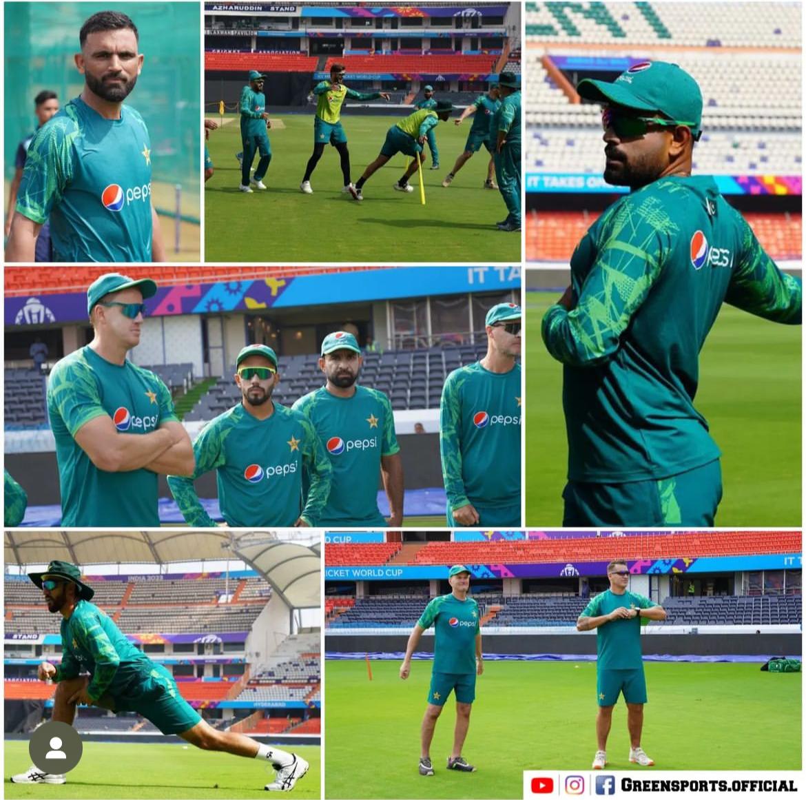 unknown_larki56's tweet photo. They Are On A Mission There.💚
#firsttrainingsession
#BabarAzam𓃵 #pakistansquad #Pakistan #ICCWorldCup https://t.co/g4F8iA7FNY