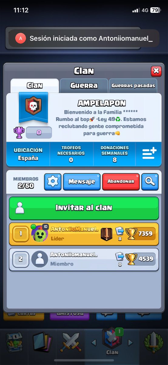 Antoniiomanuel_'s tweet photo. Para quien quiera echarse unos ratitos 

¡Entra en este enlace para unirte a mi clan de Clash Royale! https://t.co/rPYPKLlFXM https://t.co/sQwY9hwoXc