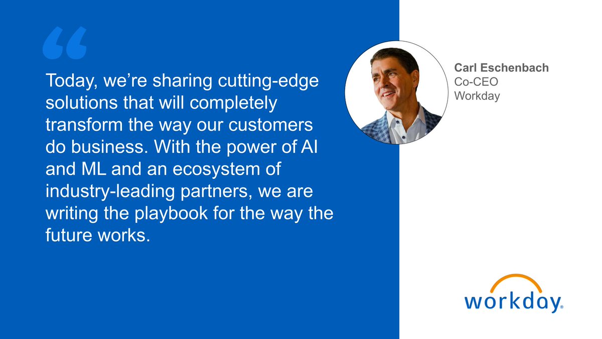DanRawding's tweet photo. Today at #WDAYRising we announced a series of new #AI and #ML capabilities and partner ecosystem updates to bring the power of Workday AI to more businesses around the world.  #TeamWDAY https://t.co/kT9uKWSeKZ https://t.co/NETeqa7cFh
