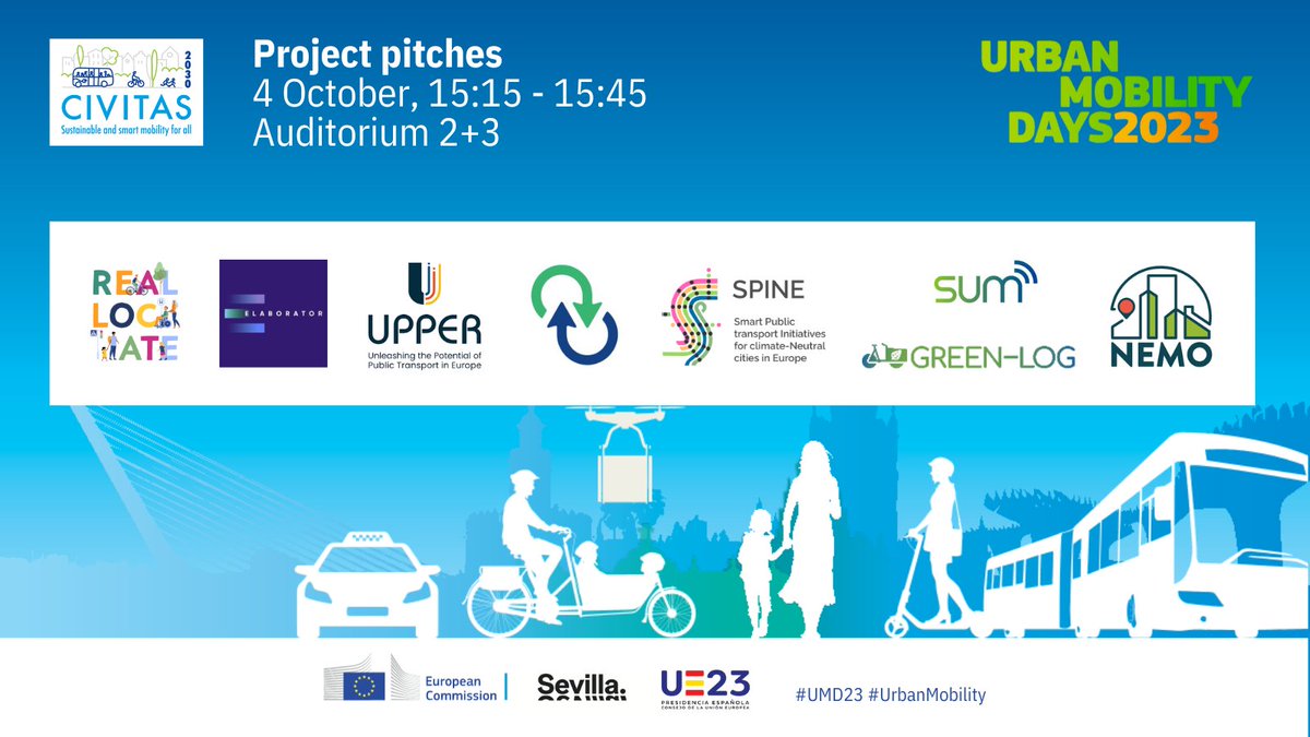 While packing your bags for 🌞Seville  &amp; planning which #UMD23 sessions to visit, make sure you plan in the project pitches session on day 1 -  a dynamic intro to some inspiring #UrbanMobility projects!