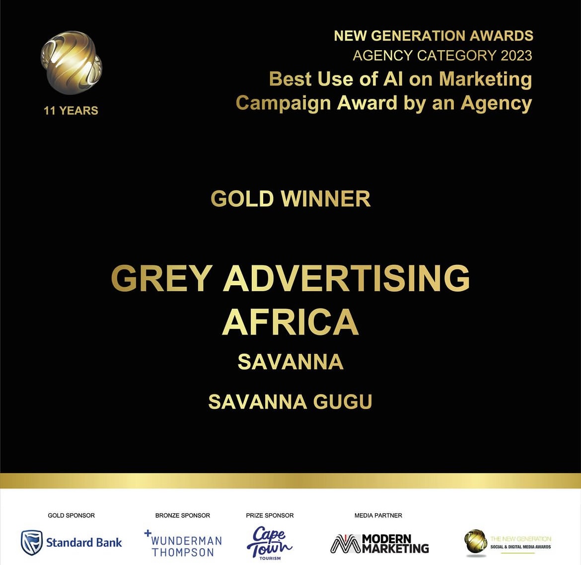 GreyJHB's tweet photo. A huge congratulations to our Grey wolves, @SavannaCider, and @BurgerKingZA for your gold, silver, and bronze wins at this year’s @NewGeneration_0 Awards. Well done to the teams involved! 🐺 #ClientWork #FamouslyEffective https://t.co/B61Huqdx8s