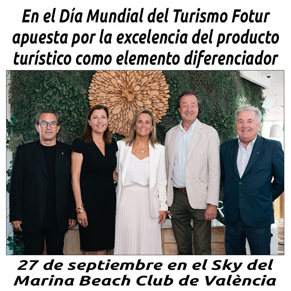 hosteleriaenvlc's tweet photo. EN EL DÍA MUNDIAL DEL TURISMO FOTUR APUESTA POR LA EXCELENCIA DEL PRODUCTO TURÍSTICO COMO ELEMENTO DIFERENCIADOR
https://t.co/UeYOu51JxG
@MarinaBeachCVlc @ProdjCv @gvaturisme @AjuntamentVLC @FoturValencia #DiaMundialDelTurismo #ProDjCv #Fotur #GVAturismo #HosteleriaEnValencia https://t.co/RKvdBaX2Fw