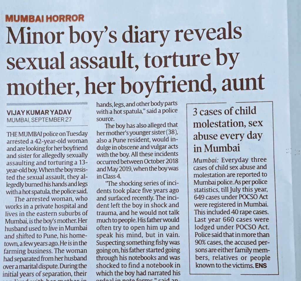 Mumbai, Maharashtra
27 September 23

Mother gangrapes her own son

<a href="/MLJ_GoI/">Ministry of Law and Justice</a> <a href="/arjunrammeghwal/">Arjun Ram Meghwal</a> <a href="/fadnavis_amruta/">AMRUTA FADNAVIS</a> <a href="/mieknathshinde/">Eknath Shinde - एकनाथ शिंदे</a> <a href="/narendramodi/">Narendra Modi</a> <a href="/KirenRijiju/">Kiren Rijiju</a> this is how Indian Family Courts continue to destroy India

<a href="/Adv_pcsharma/">Advocate P C SHARMA,</a> <a href="/NCMIndiaa/">NCMIndia Council For Men Affairs</a> <a href="/Shivamsbisht/">शिवम् सिंह बिष्ट / Shivam Singh Bisht</a> <a href="/CriticsUnbiased/">Unbiased Critics</a> <a href="/RajNgc/">Raaj Patel(MRA)</a>