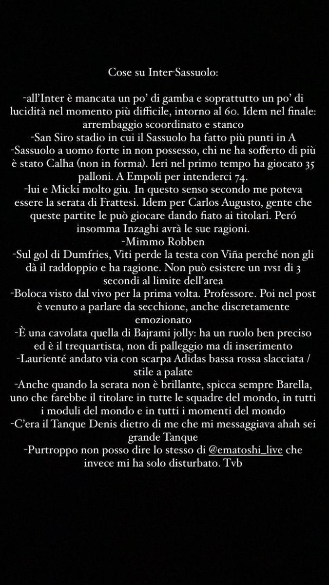 Cose su #InterSassuolo