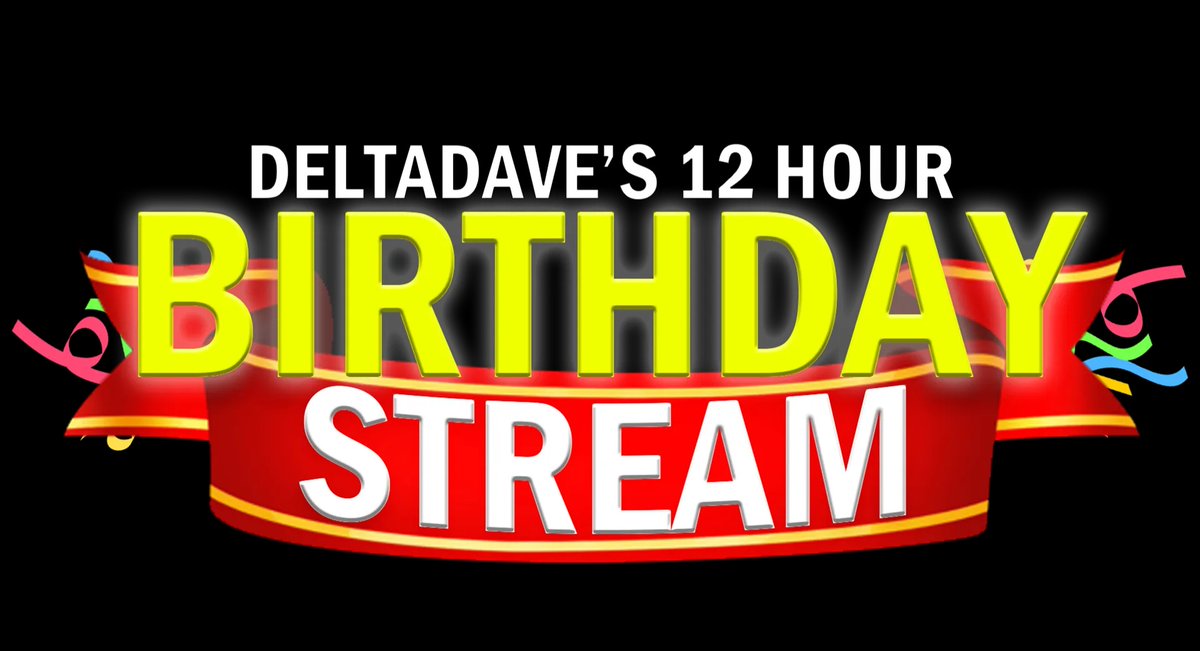 DeltaDave_'s tweet photo. Only 24 Hours Left To Go!

Join us for a crazy 12 hours, including:
- Mario Kart with Swack &amp; @ANG3LA_x_ 
- Splatoon with @SmartAlecPlays 
- Fall Guys with @SingularPretzel 
- Totally Reliable Delivery Service with @the8asement
- Mario Party &amp; Jackbox with my IRL friends! https://t.co/UQ10DLKZIJ