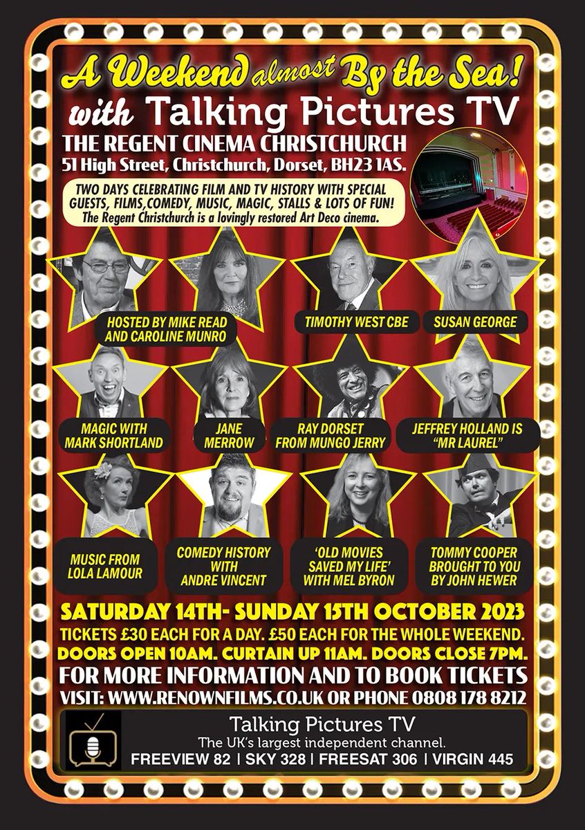 Mixing comedy with award-winning magic is #MarkShortland @magicshortland who joins the star guests at our Weekend (almost) By The Sea with #TalkingPicturesTV at 
@regentcentre Christchurch, Sat 14th & Sun 15th Oct 23. Tickets NOW VERY limited! buff.ly/3Dc5MYj