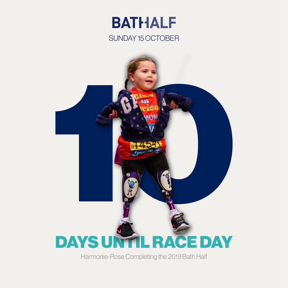 bathhalf's tweet image. We're just 10 DAYS OUT! 😮

Taking you back to 𝙩𝙝𝙞𝙨 moment when 5 year old, Harmonie-Rose Allen, who lost all her limbs after contracting meningitis finished the 2019 Bath Half for local charity Time Is Precious.

#bathhalf