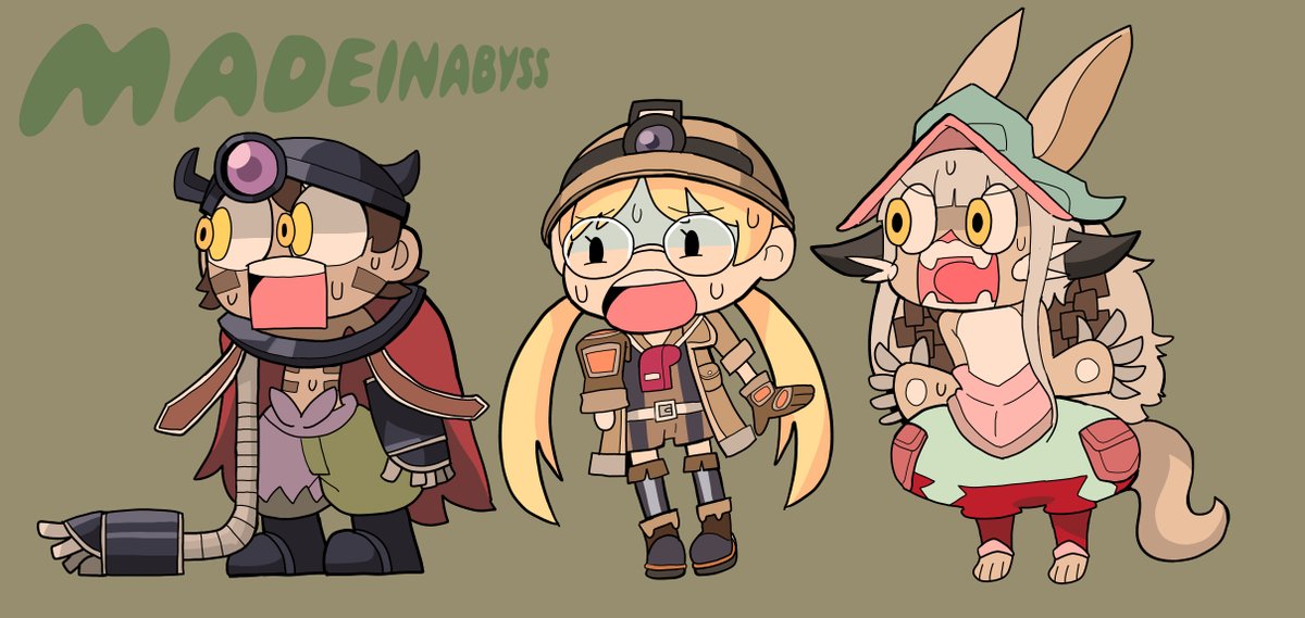 nanachi (made in abyss) helmet glasses 1boy blonde hair 1girl mechanical arms twintails  illustration images