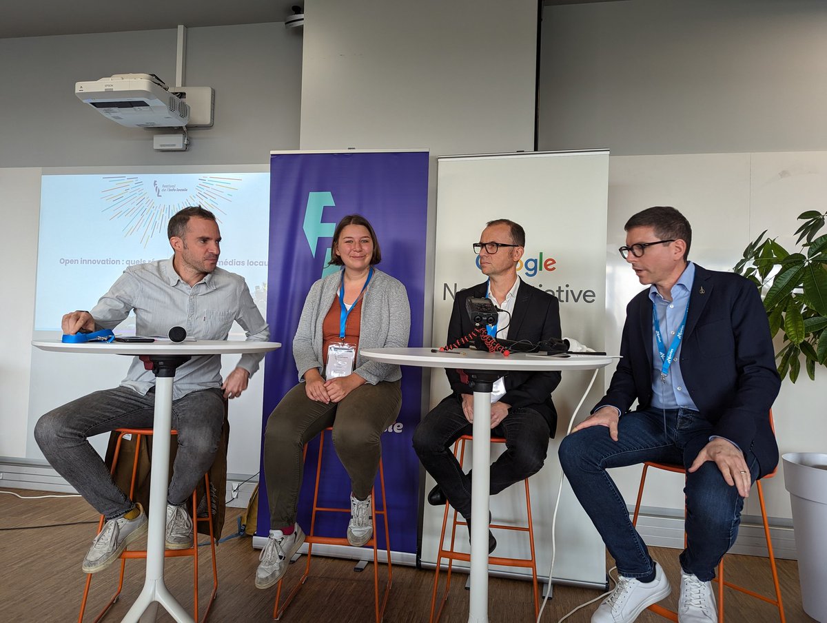 Festival de l'info locale (@filinfolocale) on Twitter photo #Openinnovation : quels résultats pour les médias locaux ?
Avec <a href="/jpbesnard/">Jean-Pierre Besnard</a> de <a href="/OuestFrance/">Ouest-France</a>, <a href="/hypometac/">Hypometac (Iniz Becker)</a> de <a href="/radiofrance/">Radio France</a>, <a href="/mkrichane/">Mounir Krichane</a> de @imi_initiative, @rapou de <a href="/LaCieRotative/">La Compagnie Rotative</a> #Openinnovation : quels résultats pour les médias locaux ?
Avec <a href="/jpbesnard/">Jean-Pierre Besnard</a> de <a href="/OuestFrance/">Ouest-France</a>, <a href="/hypometac/">Hypometac (Iniz Becker)</a> de <a href="/radiofrance/">Radio France</a>, <a href="/mkrichane/">Mounir Krichane</a> de @imi_initiative, @rapou de <a href="/LaCieRotative/">La Compagnie Rotative</a>