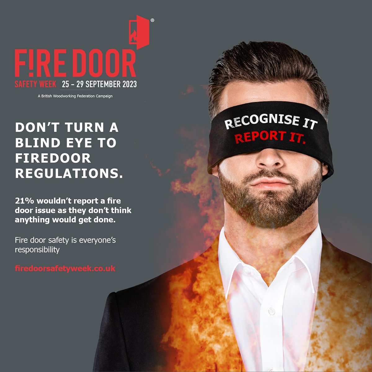 Have you walked past a #firedoor that you suspect is faulty but you assume that someone else will have reported it already? Fire door safety is everyone's responsibility could mean the difference between life and death 'Recognise it, Report it' #FDSW23 tinyurl.com/3cvu2jdd