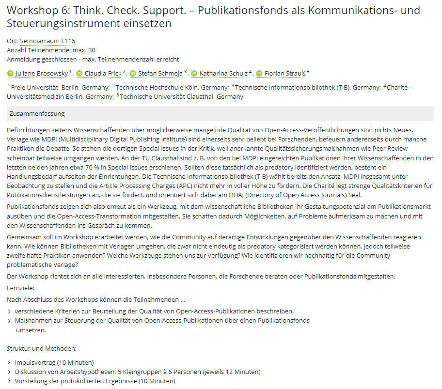 v_i_o_l_a's tweet photo. für mich gehen die #oat23 weiter in #workshop6: "Think. Check. Support. – Publikationsfonds als Kommunikations- und Steuerungsinstrument einsetzen". wir werden an vier thementischen über aspekte von #openaccess #kommunikation #steuerung via #publikationsfonds sprechen. https://t.co/MS4rABVfDS