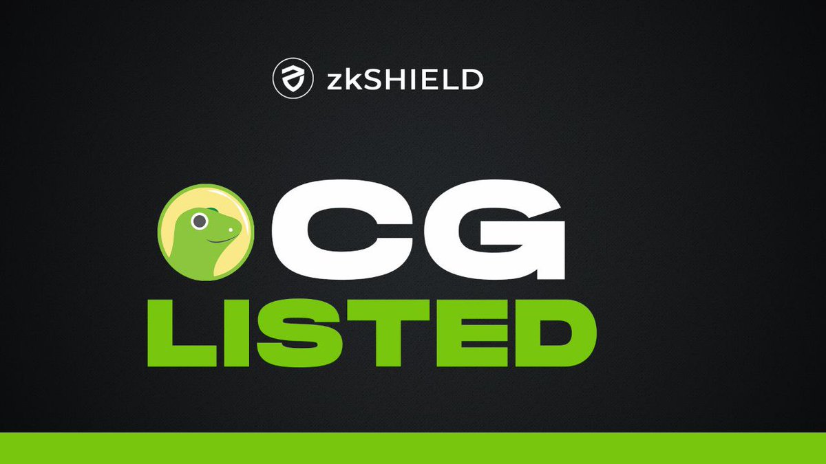 zkSHIELD_'s tweet photo. 🦎#zkSHIELD has officially landed on Coingecko! 

 🔥Add it to your Favourites &amp; Vote Good👇🏻
🦎 https://t.co/6GLETd8Ghe

We're setting our sights on CMC next! Buy and hold your $zkSHIELD tokens, because we're ready to ride this rocketship to the moon! 
#CoinGecko #NewListing https://t.co/ZA5UgDrYo7