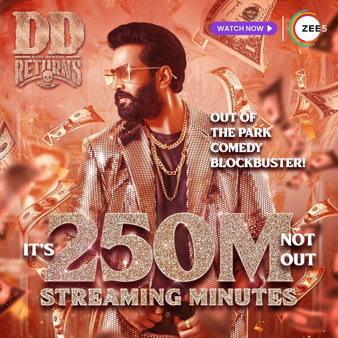My Nanban hits 250🔥

Don't miss the out-of-the-park comedy blockbuster #DDreturns! Watch now on #ZEE5

@zee5tamil @santa_santhanam @premanand031 @rkentrtaiment @surofficial @masoomshankarofficial @thangadurai_actor
#ddreturns #galattagang #santhanam #comedyking #santa…