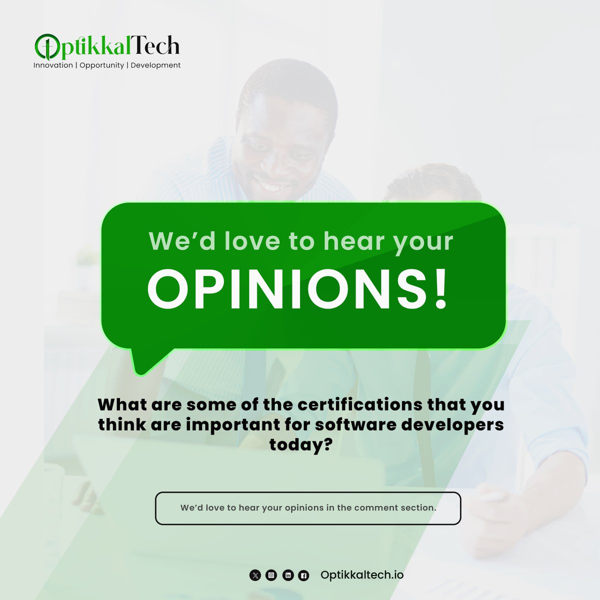 optikkaltech's tweet photo. Hello, weβre @optikkaltech , and we love learning new things! Our team is full of certified professionals who never stop growing. π
We want to stay on top of the game to give you the best solutions possible.
#softwaredevelopment #developers #business #optikkaltech https://t.co/gaRcqNU7kx