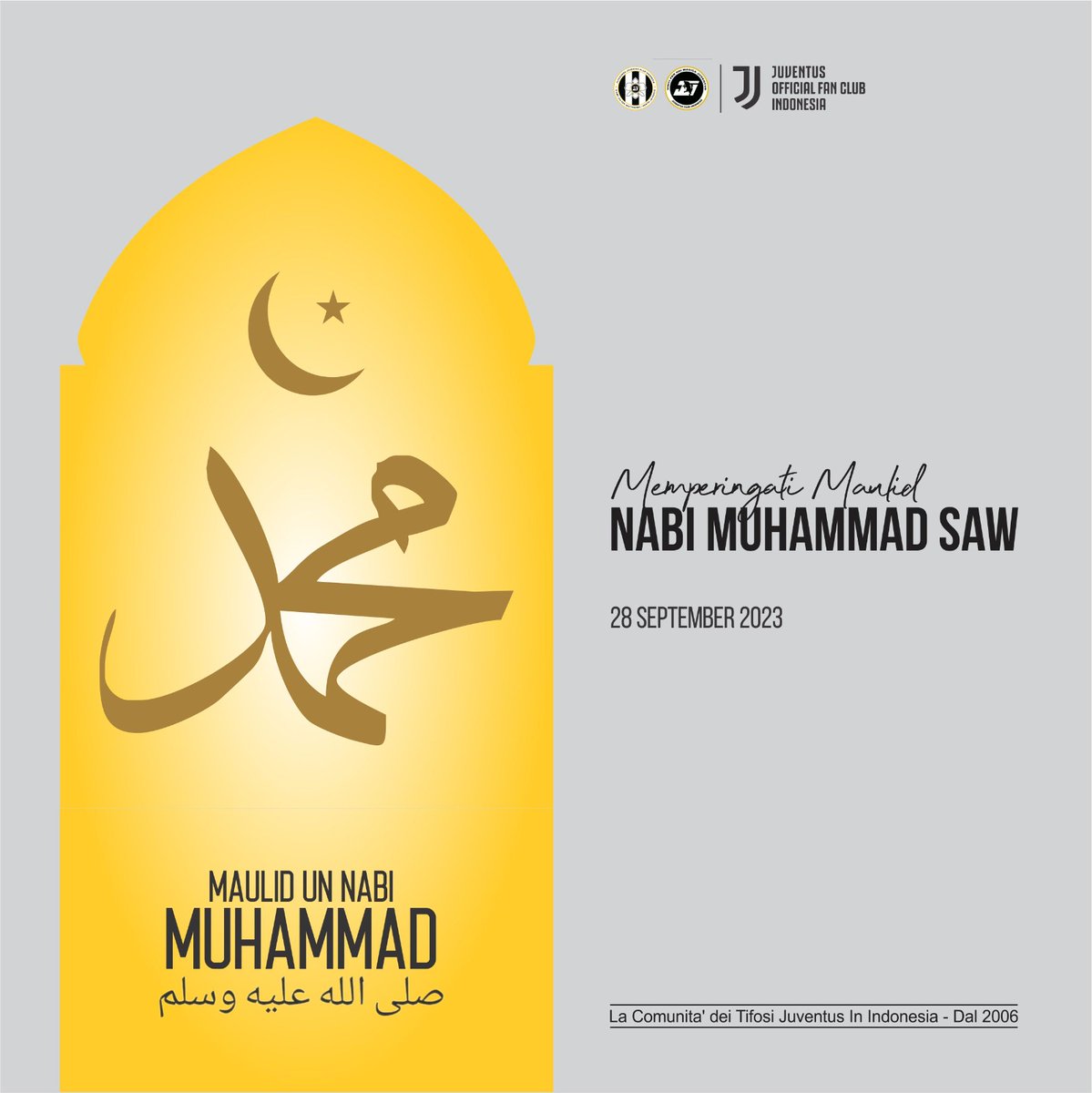 Selamat Memperingati Maulid Nabi Muhammad SAW 12 Rabiul Awal 1445H / 28 September 2023 untul Seluruh Umat Muslim.
Semoga Kita Selalu Mengamalkan Ajaran-Ajaran Beliau.
#MaulidNabi