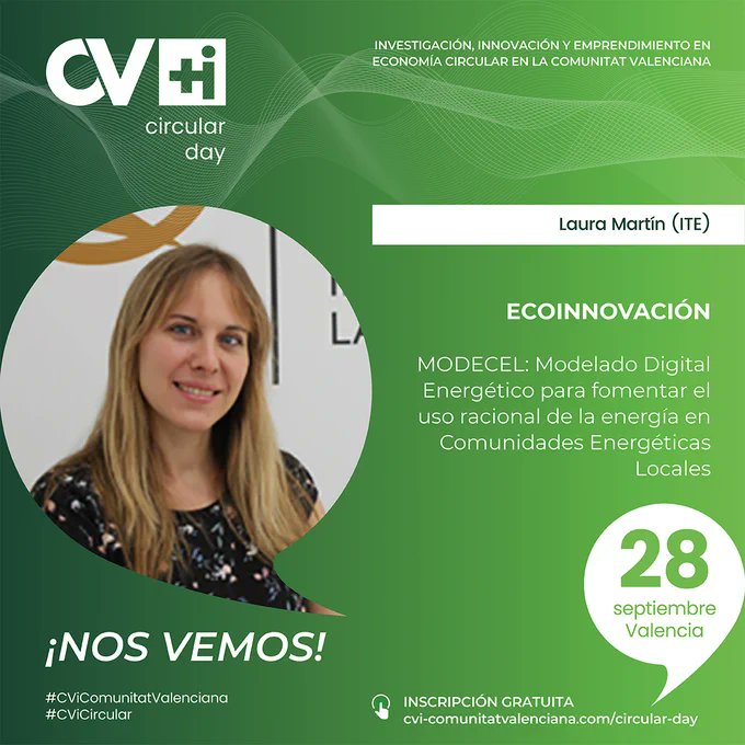 itenergia's tweet photo. Participamos en #CViCircular #CViComunitatValenciana donde nuestros compañeros hablarán sobre los proyectos, #EON, #MODECEL, #GEDAI, #REBALIRE
@CViComunitatVal
@innotransfer
@CPInnovacion
#EconomíaCircular #Ecoinnovación #baterías
@GVAivace
@GVAinnovacion https://t.co/FtxDMkumKY